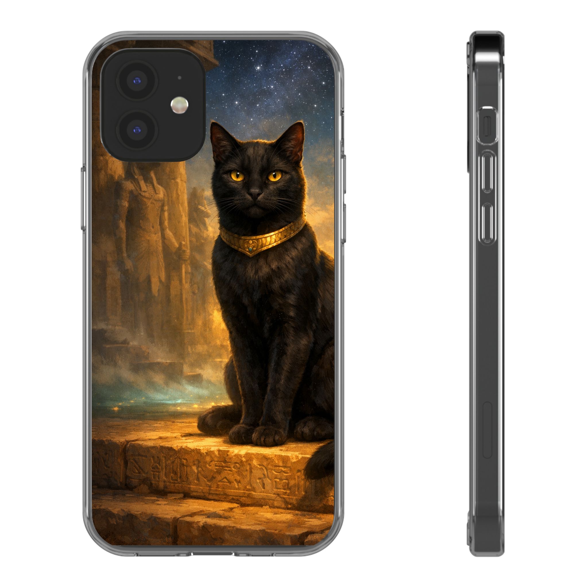 Egyptian Black Cat Clear Case | Phone Case, Mystic Night Artwork