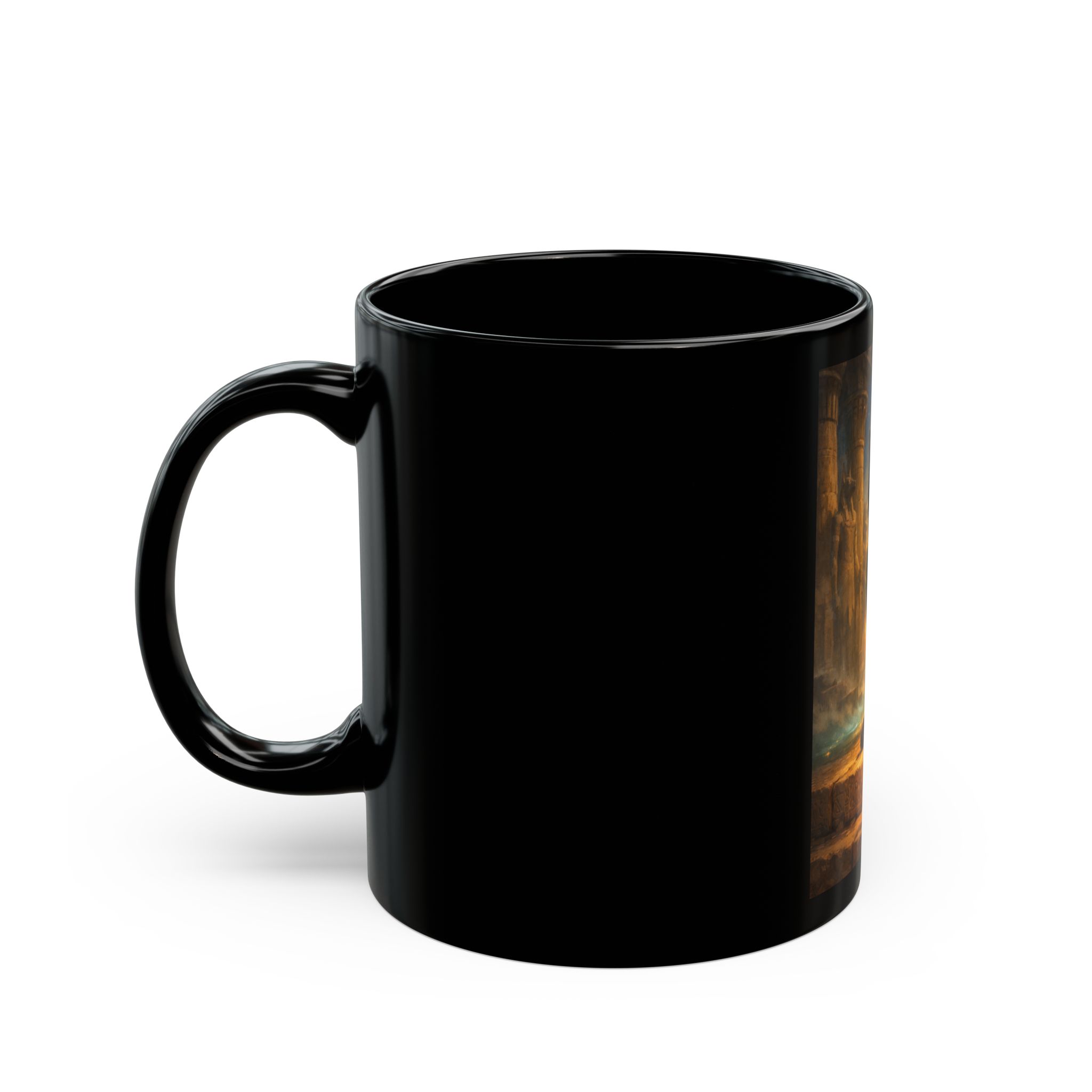 Black Egyptian Cat Mug — Mystic Pharaoh Cat Ceramic Coffee Cup (11oz/15oz) - Image 3