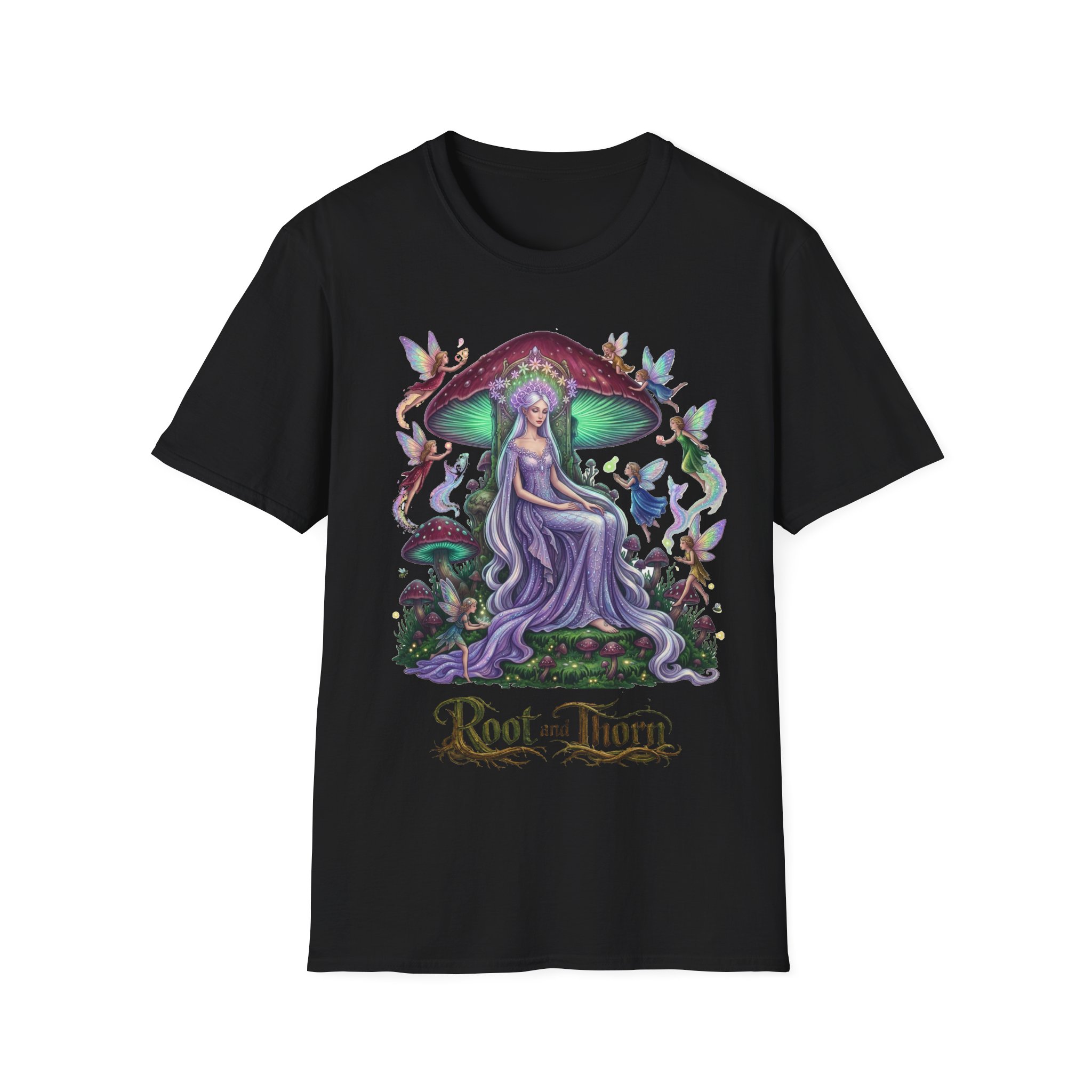 Mushroom Fairy T-Shirt — "Root and Thorn" Fantasy Forest Graphic Tee - Image 5