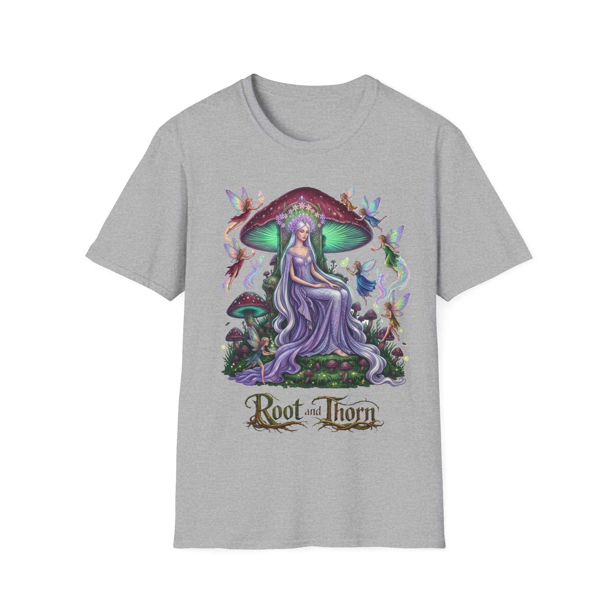 Mushroom Fairy T-Shirt — "Root and Thorn" Fantasy Forest Graphic Tee - Image 9