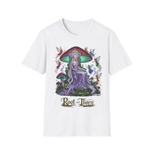 Mushroom Fairy T-Shirt — "Root and Thorn" Fantasy Forest Graphic Tee